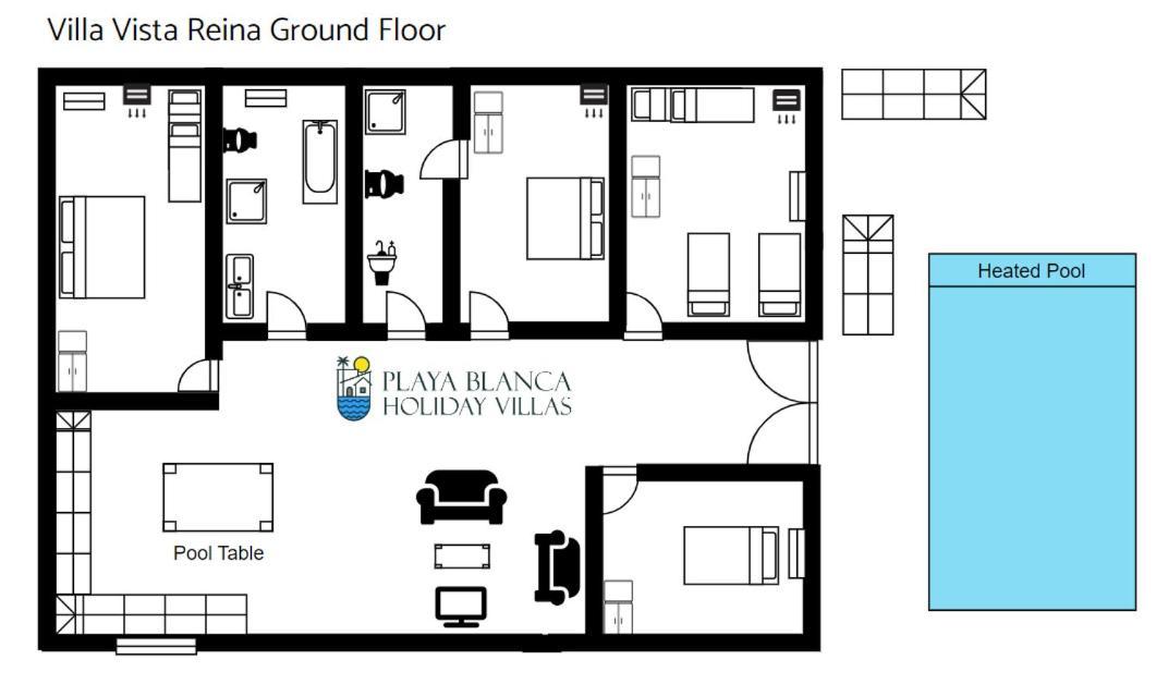 Villa Vista Reina - Luxury 6 Bedroom - Heated Pool- Views - Pool Table - Vista Lobos - Playa Blanca Exterior foto